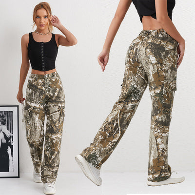 Fashionable Camouflage Cargo Pants with Side Pockets
