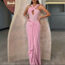 Chic V-Neck Women's Dress with Glittering Details