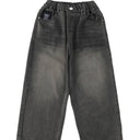 Women's High-Waist Straight Leg Jeans with Elastic Waist