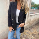Chic Women's Double-Breasted Blazer with Stylish Button Closure