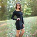 Fitted Long Sleeve Dress in Stretch Fabric