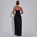Shimmering Ladies Evening Dress with High Slit