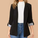 Chic Contrast Detail Women's Blazer Jacket