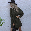 Stylish Women's Shirt Dress with Waist Tie & Pocket Details