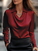 Chic Asymmetrical Collar Blouse for Women
