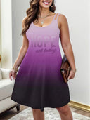 Chic V-Neck Sleeveless Summer Dress in Trendy Gradient