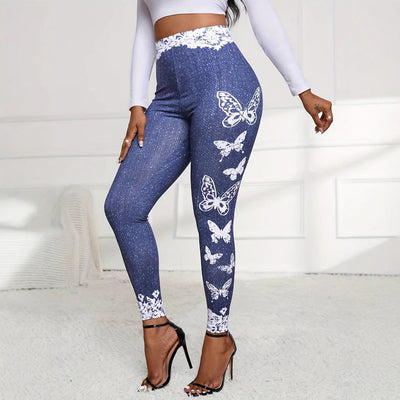 High-Waisted Women's Leggings with Lace Details
