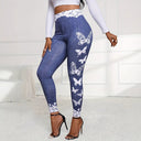 High-Waisted Women's Leggings with Lace Detailing