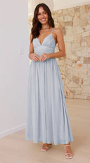 Chic Women's Maxi Dress with Spaghetti Straps & Wrap Detail