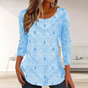 Chic Floral Print Long Sleeve Blouse for Women