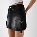 Stylish Women's Denim Cargo Skirt with Ample Pockets