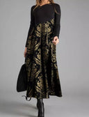 Boho-Inspired Midi Dress with Unique Patterns