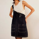 Women's Denim Overall Dress with Adjustable Straps & Stylish Pockets