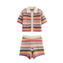 Colorful Striped Women's Knit Shorts Collection