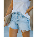 Chic Women's High-Waist Distressed Denim Shorts