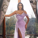 Glamorous Sequin Evening Dress with Chic Slit
