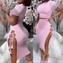 Chic Midi Dress with Cut-Outs and Fringes