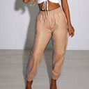 Stylish Faux Leather Jogging Pants for Women