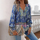 Boho Floral Blouse with Bow Detail