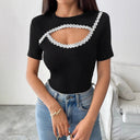 Floral Cut-Out Women's Bodysuit Design