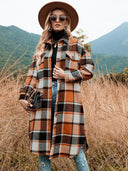 Plaid Flannel Shirt Dress for Women