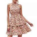 Chic Women's High Collar Tiered Dress