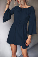 Chic Women's Spring Mini Dress with Flowy Sleeves