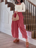 Women's High-Waisted Chino Pants with Side Pockets