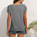 Floral Lace Trim Women's T-Shirt