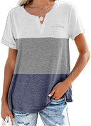 Color Block Women's T-Shirt with Neck Label