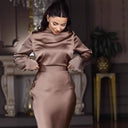 Chic High Neck Floor-Length Dress for Women