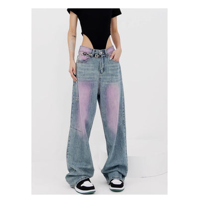 Women's Gradient Cut Baggy Jeans