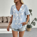 Floral Print V-Neck Blouse for Women