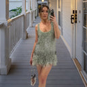 Stunning Sequin Mini Dress with Fringe Details