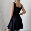 Square Neck A-Line Dress with Flowing Skirt for Women