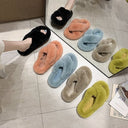 Women's Cozy Fluffy Slippers with Unique Straps