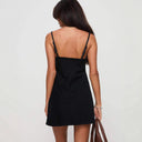 Women's Denim Dress with Spaghetti Straps & Cut-Out Accents