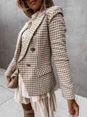Chic Women's Blazer with Double-Breasted Design and Stylish Accents