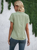 Women's V-Neck Blouse in Flowing Fabric