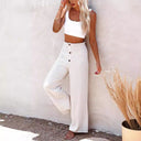 Chic Women's High-Cut Wide-Leg Summer Trousers