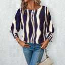 Chic Wave Pattern Women's Blouse
