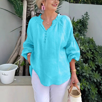 Stylish Women's Blouse with Smock Sleeves