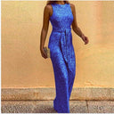 Sparkling Maxi Dress with Waist Belt & Chic Design