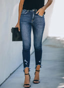 Vintage-Inspired High-Waisted Skinny Jeans for Women