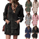 Women's Hooded Fleece Dress with Pockets