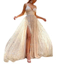 Chic Chiffon Evening Dress with Slit and Sheer Overlay
