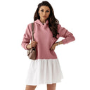 Chic Women's Ruffle Detail Hoodie Dress