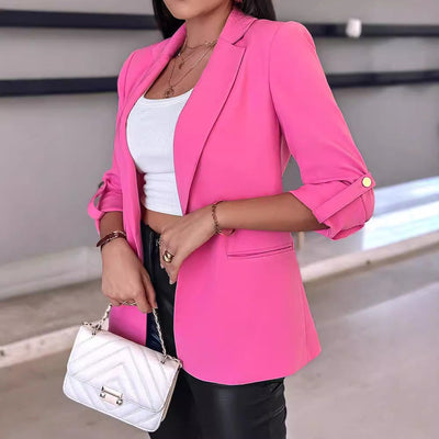 Chic Women's Blazer with Stylish Sleeves and Pockets