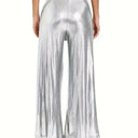 High-Gloss Pleated Women's Trousers for Chic Style