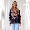 Floral Puff Sleeve Women's Blouse